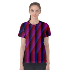 Photography Illustrations Line Wave Chevron Red Blue Vertical Light Women s Cotton Tee