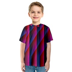 Photography Illustrations Line Wave Chevron Red Blue Vertical Light Kids  Sport Mesh Tee