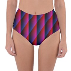 Photography Illustrations Line Wave Chevron Red Blue Vertical Light Reversible High-waist Bikini Bottoms by Mariart