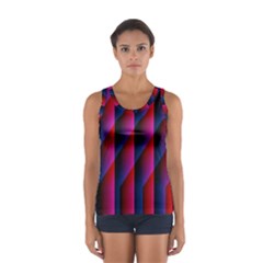 Photography Illustrations Line Wave Chevron Red Blue Vertical Light Women s Sport Tank Top  by Mariart