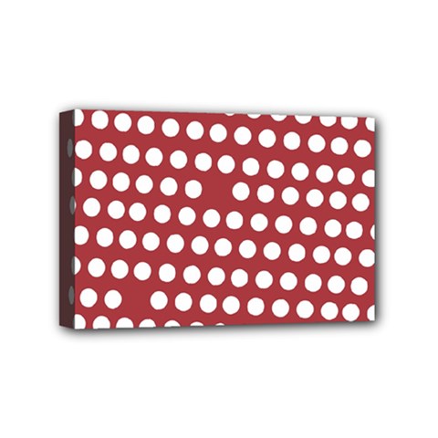 Pink White Polka Dots Mini Canvas 6  X 4 