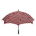 Pink White Polka Dots Golf Umbrellas View3