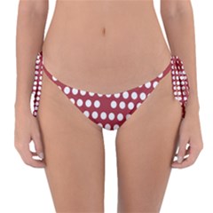 Pink White Polka Dots Reversible Bikini Bottom