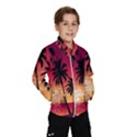 Nature Palm Trees Beach Sea Boat Sun Font Sunset Fabric Wind Breaker (Kids) View1