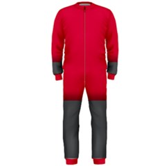 Red Gray Flag Line Horizontal Onepiece Jumpsuit (men)  by Mariart