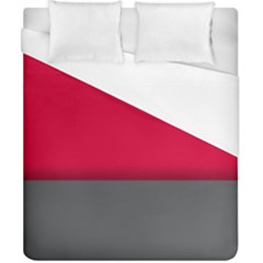 Red Gray Flag Line Horizontal Duvet Cover (california King Size) by Mariart