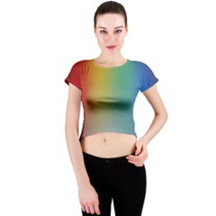 Rainbow Flag Simple Crew Neck Crop Top by Mariart