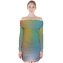 Rainbow Flag Simple Long Sleeve Off Shoulder Dress View1