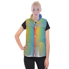 Rainbow Flag Simple Women s Button Up Puffer Vest by Mariart