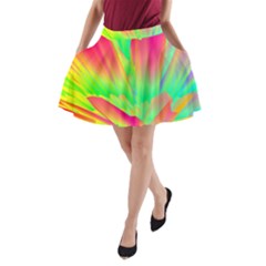 Screen Random Images Shadow Green Yellow Rainbow Light A-line Pocket Skirt by Mariart