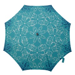 Repeatable Flower Leaf Blue Hook Handle Umbrellas (large) by Mariart