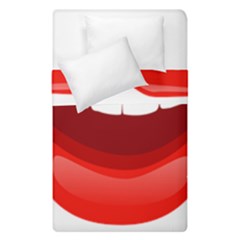 Smile Lips Transparent Red Sexy Duvet Cover Double Side (single Size)