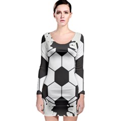 Soccer Camp Splat Ball Sport Long Sleeve Bodycon Dress by Mariart