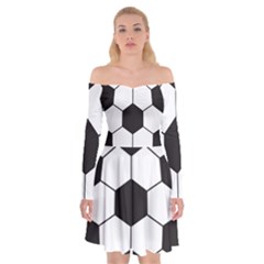 Soccer Camp Splat Ball Sport Off Shoulder Skater Dress by Mariart