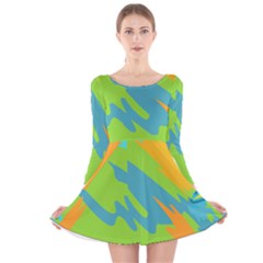 Skatepark Seaworld Fish Long Sleeve Velvet Skater Dress by Mariart