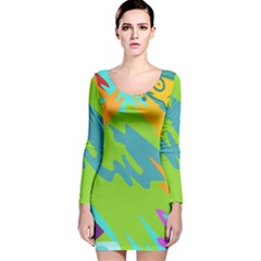 Skatepark Seaworld Fish Long Sleeve Velvet Bodycon Dress by Mariart