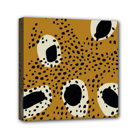 Surface Patterns Spot Polka Dots Black Mini Canvas 6  X 6 