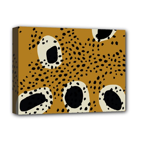 Surface Patterns Spot Polka Dots Black Deluxe Canvas 16  X 12   by Mariart