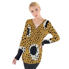 Surface Patterns Spot Polka Dots Black Women s Tie Up Tee by Mariart