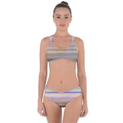 Shadow Faintly Faint Line Included Static Streaks And Blotches Color Criss Cross Bikini Set by Mariart
