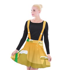 Sunrise Sunset Desert Sun Light Orange Ice Snow Suspender Skater Skirt