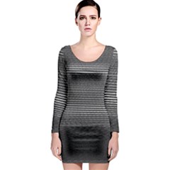 Shadow Faintly Faint Line Included Static Streaks And Blotches Color Gray Long Sleeve Bodycon Dress