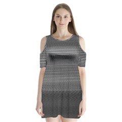 Shadow Faintly Faint Line Included Static Streaks And Blotches Color Gray Shoulder Cutout Velvet  One Piece by Mariart