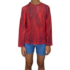 Stone Red Volcano Kids  Long Sleeve Swimwear by Mariart