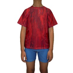 Stone Red Volcano Kids  Short Sleeve Swimwear