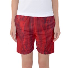 Stone Red Volcano Women s Basketball Shorts by Mariart