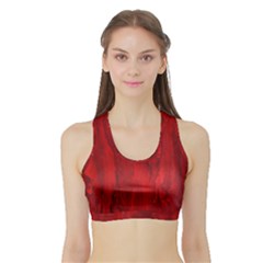 Stone Red Volcano Sports Bra With Border by Mariart