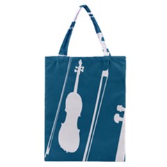 Violin Music Blue Classic Tote Bag by Mariart