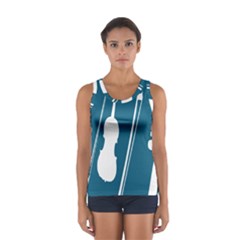 Violin Music Blue Women s Sport Tank Top 