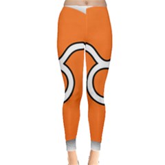 Taurus Symbol Sign Orange Leggings  by Mariart