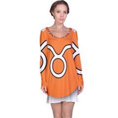 Taurus Symbol Sign Orange Long Sleeve Nightdress
