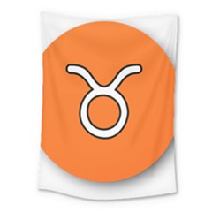 Taurus Symbol Sign Orange Medium Tapestry by Mariart