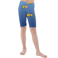 Water Bubbles Fish Seaworld Blue Kids  Mid Length Swim Shorts