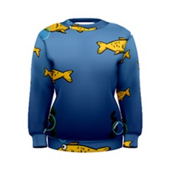 Water Bubbles Fish Seaworld Blue Women s Sweatshirt
