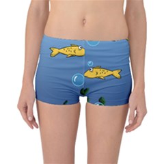 Water Bubbles Fish Seaworld Blue Reversible Boyleg Bikini Bottoms