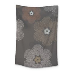 Walls Medallion Floral Grey Polka Small Tapestry by Mariart