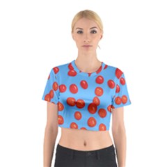 Tomatoes Fruite Slice Red Cotton Crop Top by Mariart