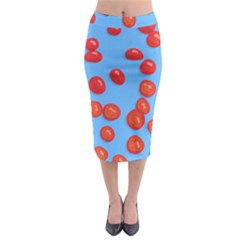 Tomatoes Fruite Slice Red Midi Pencil Skirt by Mariart