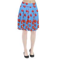 Tomatoes Fruite Slice Red Pleated Skirt by Mariart