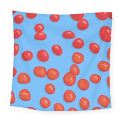 Tomatoes Fruite Slice Red Square Tapestry (large) by Mariart