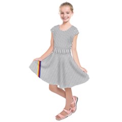Watermark Circle Polka Dots Black Red Kids  Short Sleeve Dress by Mariart
