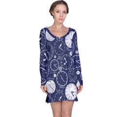 Time World Clocks Long Sleeve Nightdress