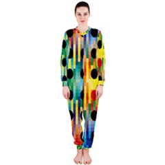 Watermark Circles Squares Polka Dots Rainbow Plaid Onepiece Jumpsuit (ladies)  by Mariart