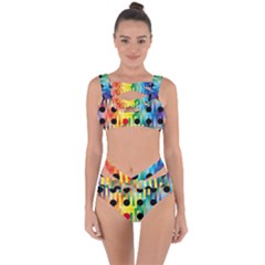 Watermark Circles Squares Polka Dots Rainbow Plaid Bandaged Up Bikini Set  by Mariart