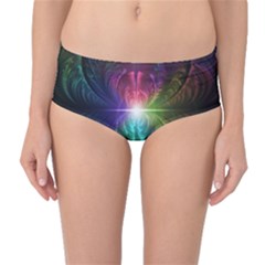 Anodized Rainbow Eyes And Metallic Fractal Flares Mid-waist Bikini Bottoms