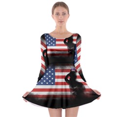 Honor Our Heroes On Memorial Day Long Sleeve Skater Dress by Catifornia